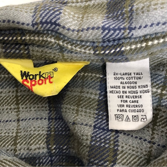 Work N’ Sport heavy flannel button down shirt jacket. Sz 2XLT - Picture 4 of 5